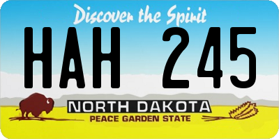 ND license plate HAH245