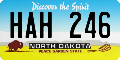 ND license plate HAH246