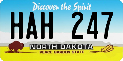 ND license plate HAH247