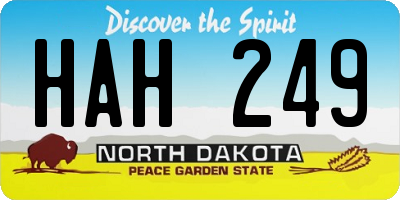 ND license plate HAH249