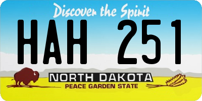 ND license plate HAH251