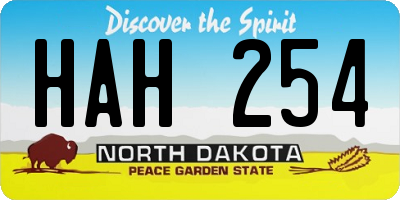 ND license plate HAH254