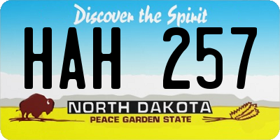 ND license plate HAH257