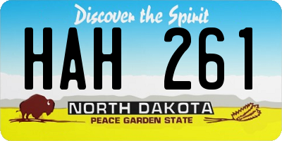 ND license plate HAH261