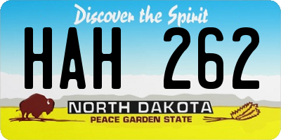 ND license plate HAH262