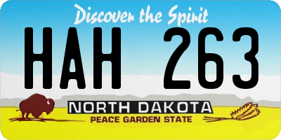 ND license plate HAH263