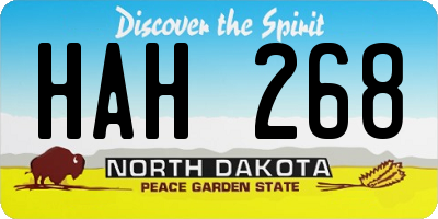 ND license plate HAH268