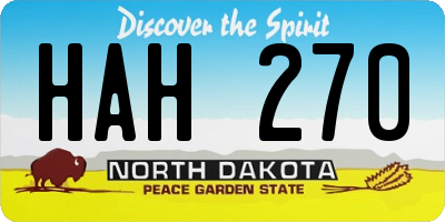 ND license plate HAH270