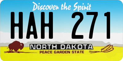 ND license plate HAH271