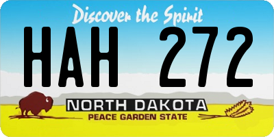 ND license plate HAH272