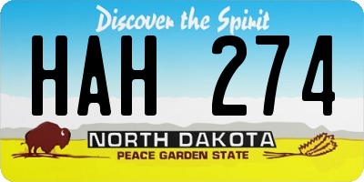 ND license plate HAH274