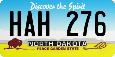 ND license plate HAH276