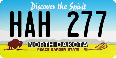 ND license plate HAH277