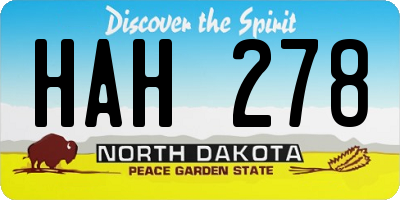 ND license plate HAH278