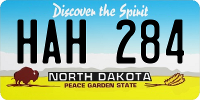 ND license plate HAH284