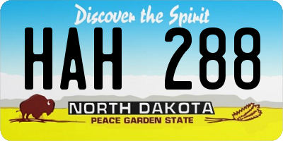 ND license plate HAH288