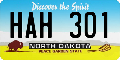 ND license plate HAH301