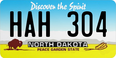 ND license plate HAH304