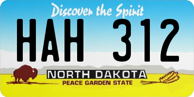 ND license plate HAH312