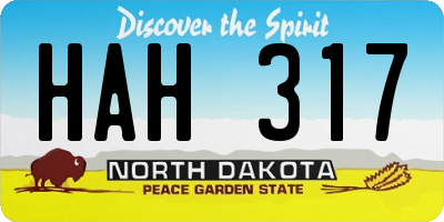 ND license plate HAH317