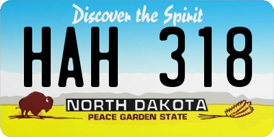 ND license plate HAH318