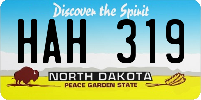 ND license plate HAH319