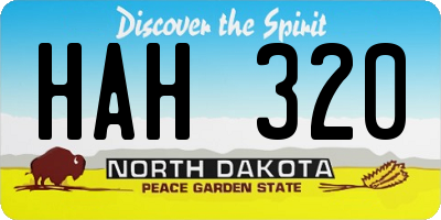 ND license plate HAH320