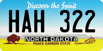 ND license plate HAH322