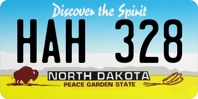 ND license plate HAH328