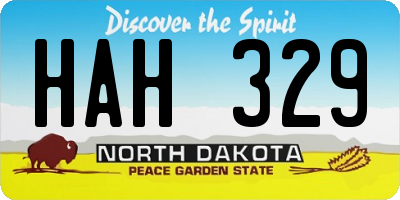 ND license plate HAH329