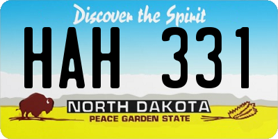 ND license plate HAH331