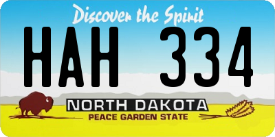 ND license plate HAH334