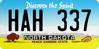 ND license plate HAH337