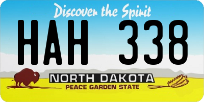 ND license plate HAH338