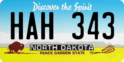 ND license plate HAH343