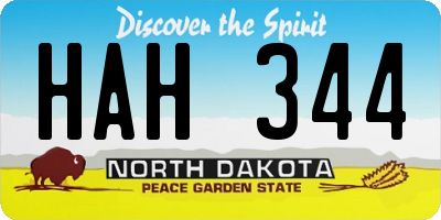 ND license plate HAH344