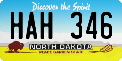 ND license plate HAH346