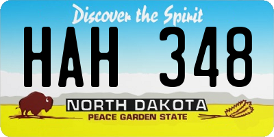 ND license plate HAH348