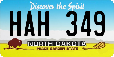 ND license plate HAH349