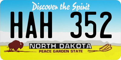 ND license plate HAH352