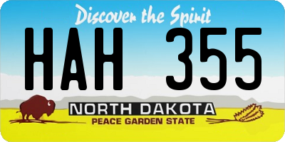 ND license plate HAH355