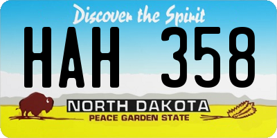 ND license plate HAH358