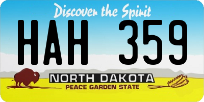 ND license plate HAH359