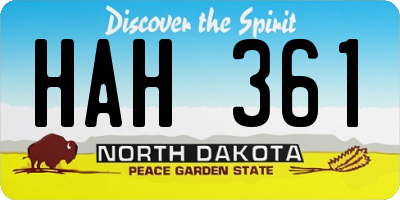 ND license plate HAH361