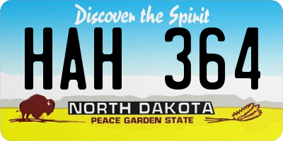 ND license plate HAH364