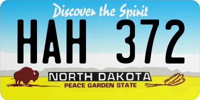 ND license plate HAH372