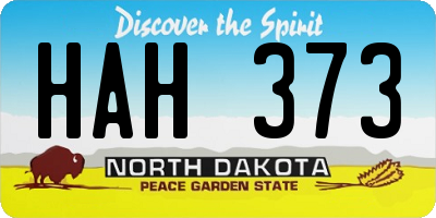 ND license plate HAH373