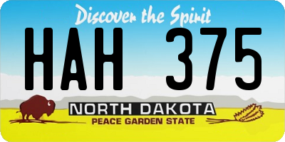 ND license plate HAH375