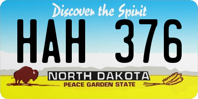 ND license plate HAH376