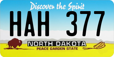 ND license plate HAH377